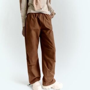 Zara Brown Parachute Pants Sz 2